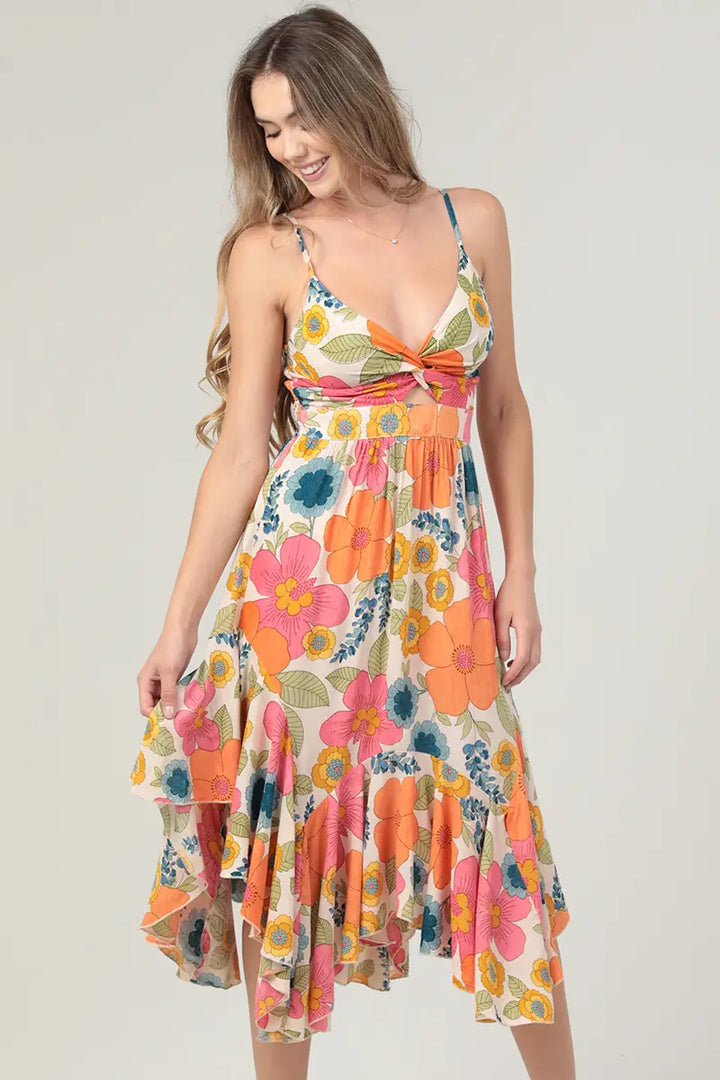 Retro Floral Flare Dress