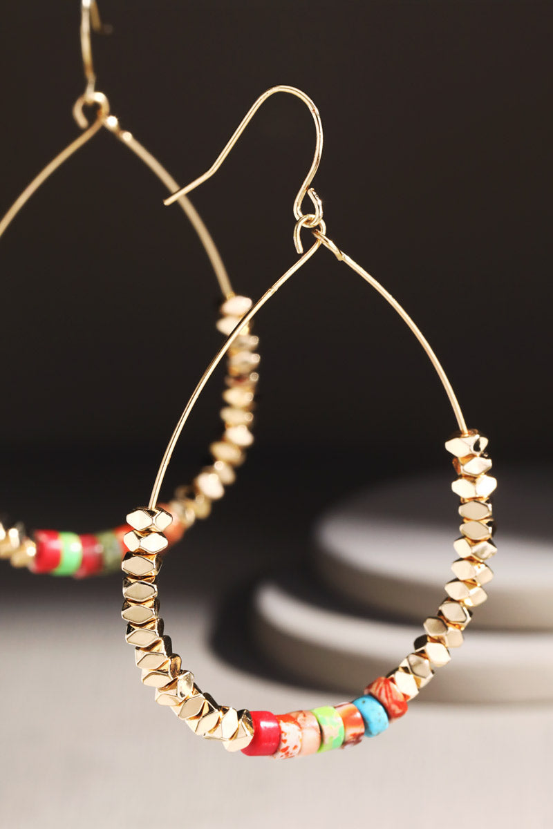 Multi Bead Teardrop Dangle