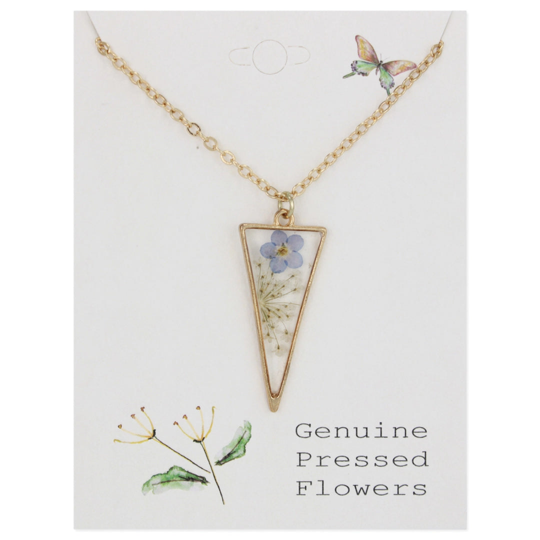 Periwinkle Dried Flower Necklace