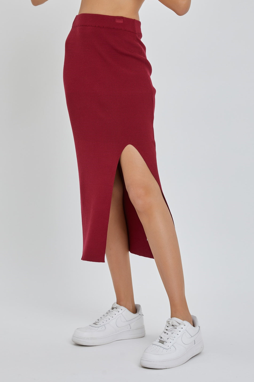 High Slit Midi Skirt