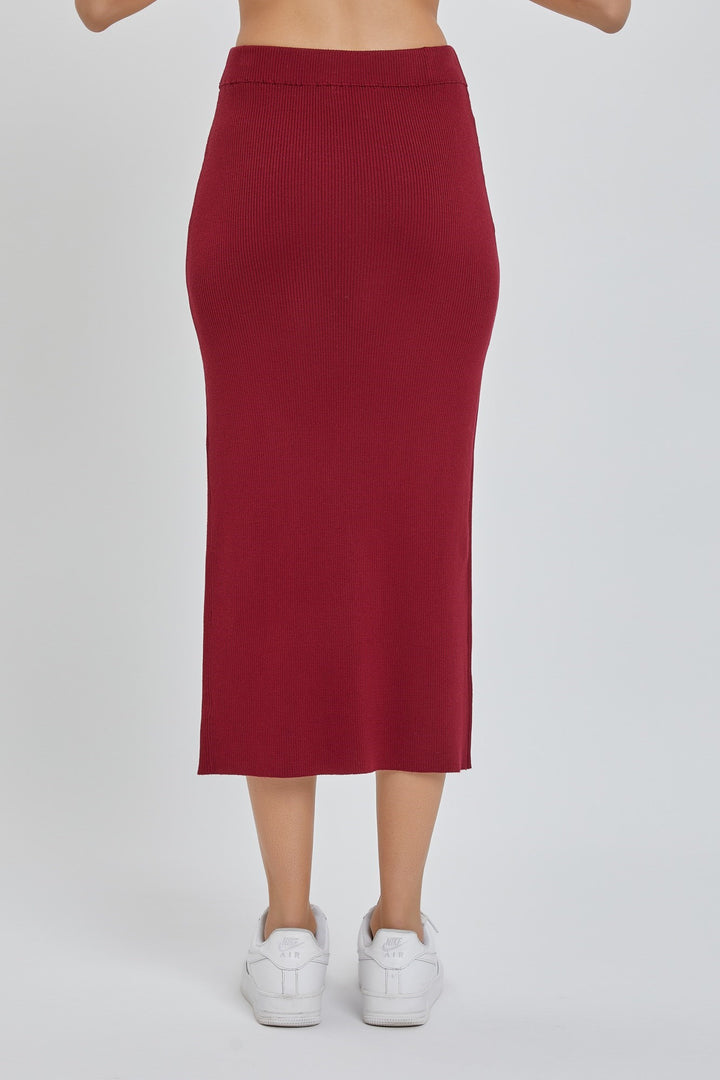 High Slit Midi Skirt