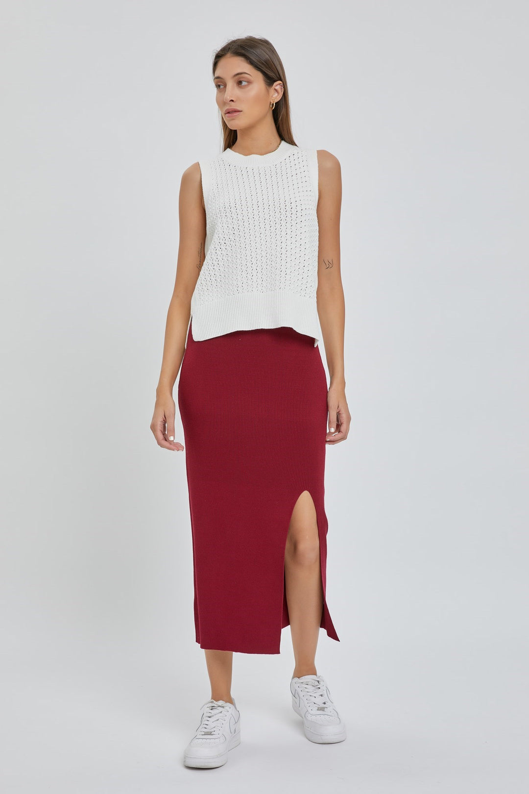 High Slit Midi Skirt