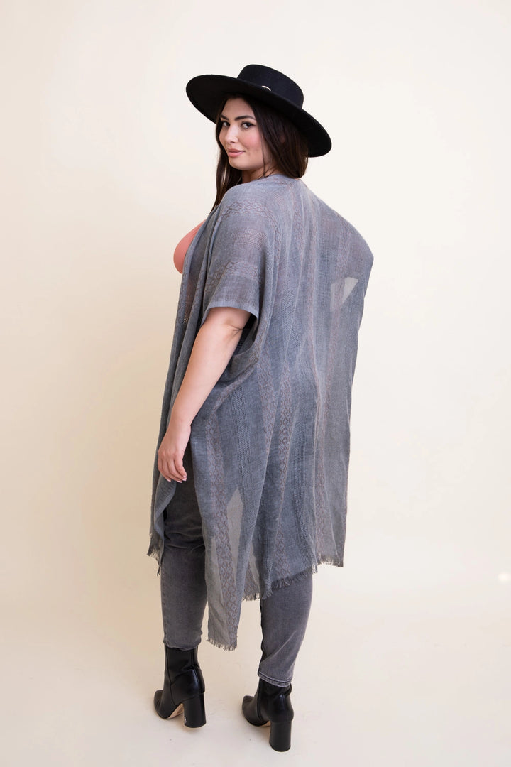 Tribal Accent Woven Kimono
