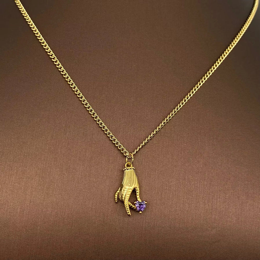 Rhinestone Gesture Charm Necklace