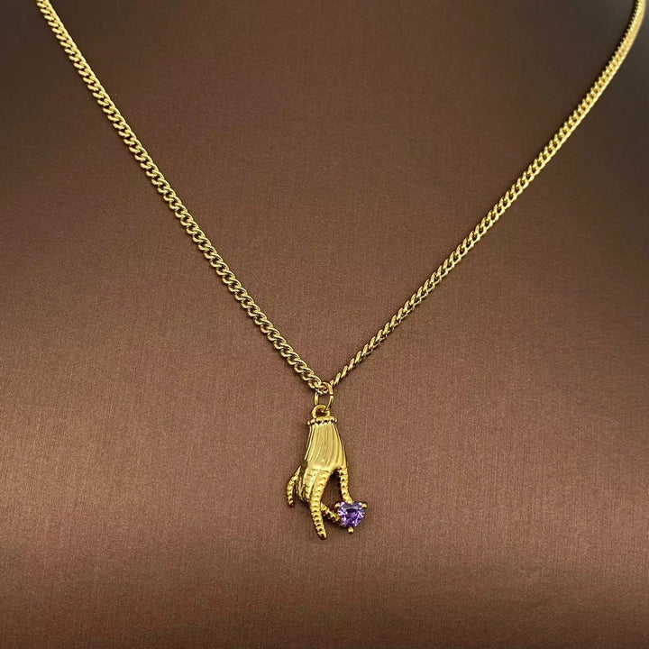 Rhinestone Gesture Charm Necklace