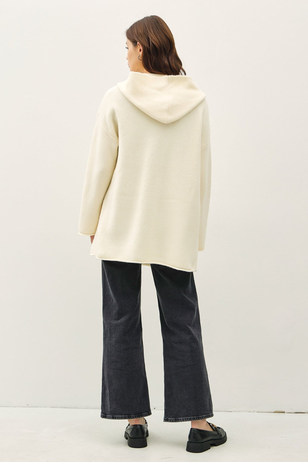 Open Front Hooded Cardigan