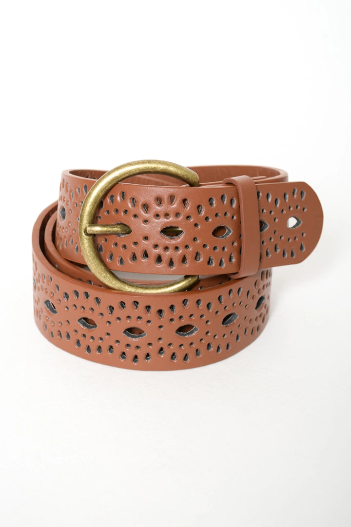 Perforated Vegan Leather Belt