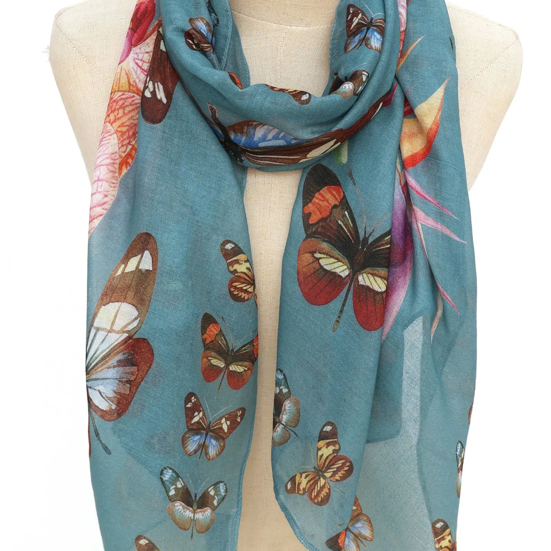 Orchid + Butterfly Scarf