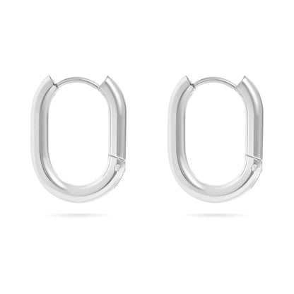 18K Oval Hoop Huggies