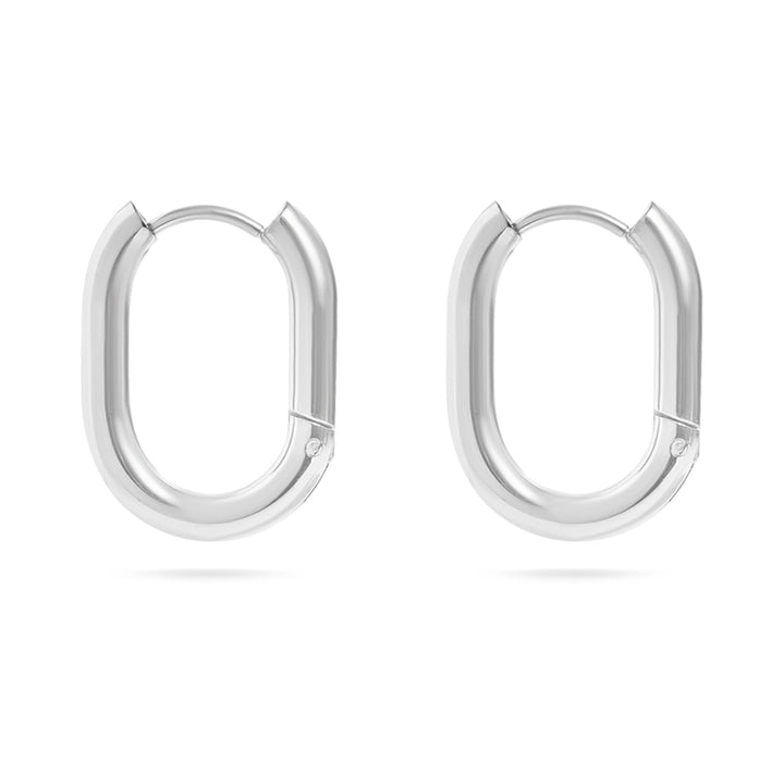 18K Oval Hoop Huggies