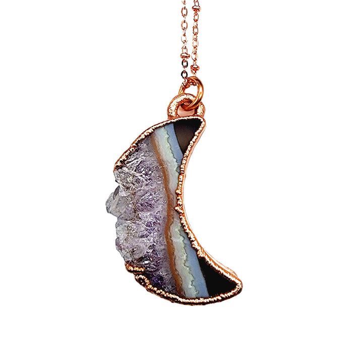 Waxing + Waning Amethyst Moon Necklace