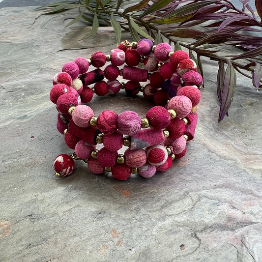 Aasha Color Coil Bracelet - Blush