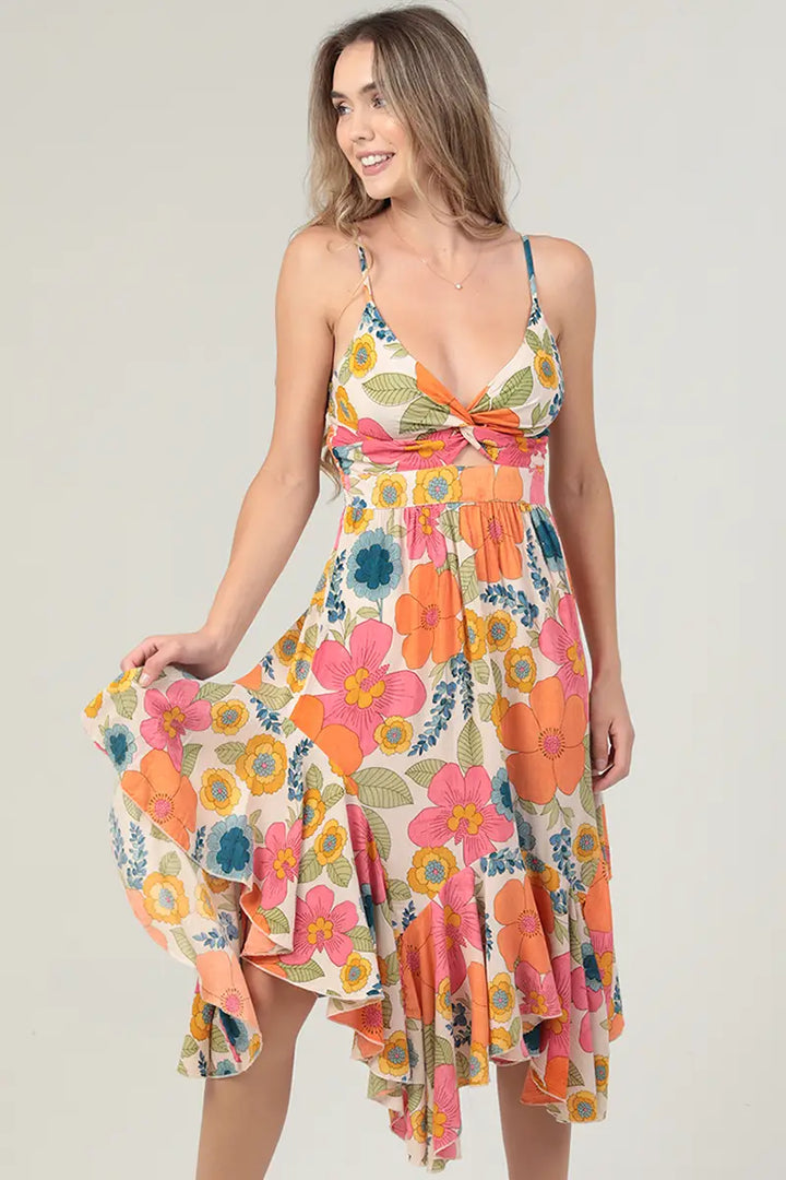 Retro Floral Flare Dress