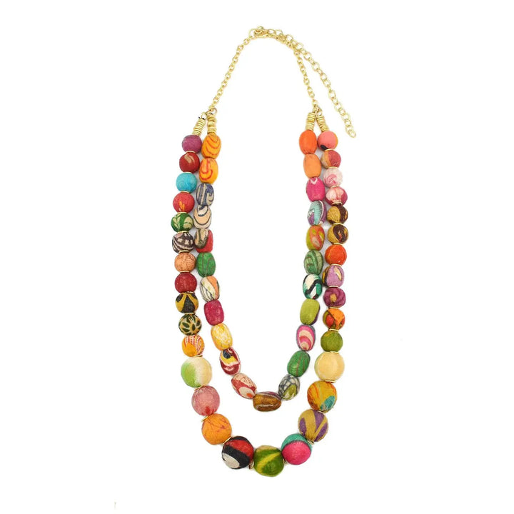 Aasha Circle + Oval Beads Necklace