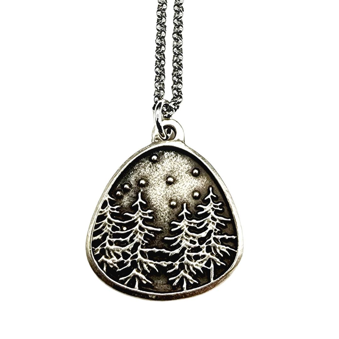 Forest Through The Trees Antique Silver Necklace