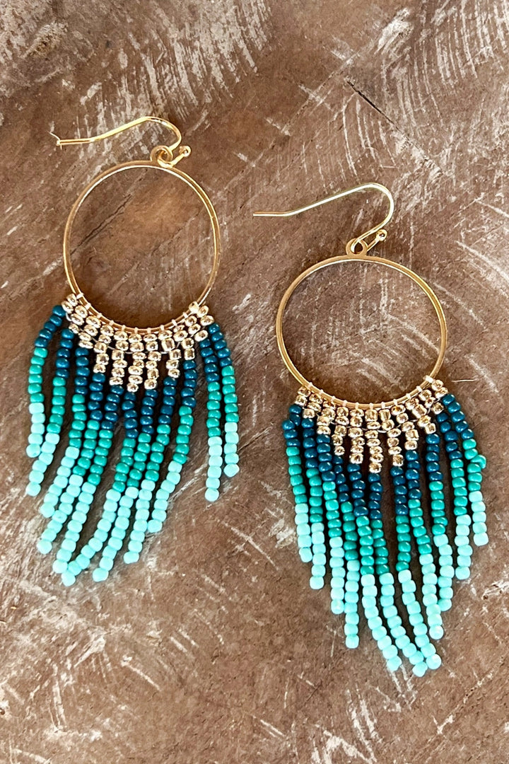 Electra Beaded Tassel Earrings
