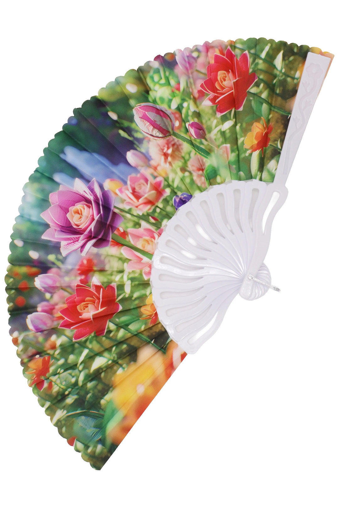 Flower Garden Folding Fan