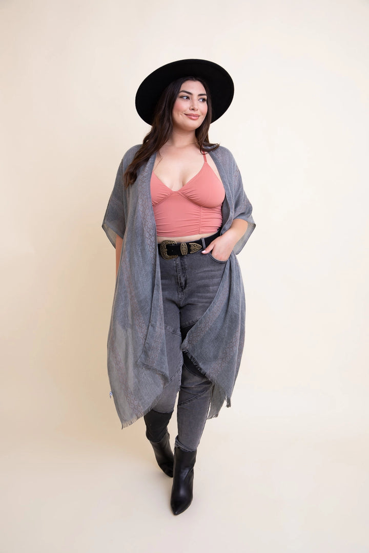 Tribal Accent Woven Kimono