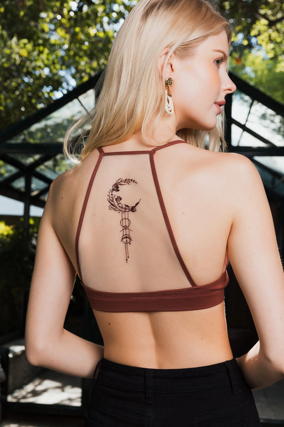 Tattoo Mesh Bralette - Moon