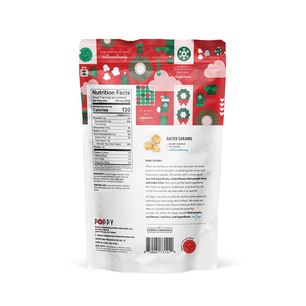 Poppy Handcrafted Popcorn - Festive Salted Caramel
