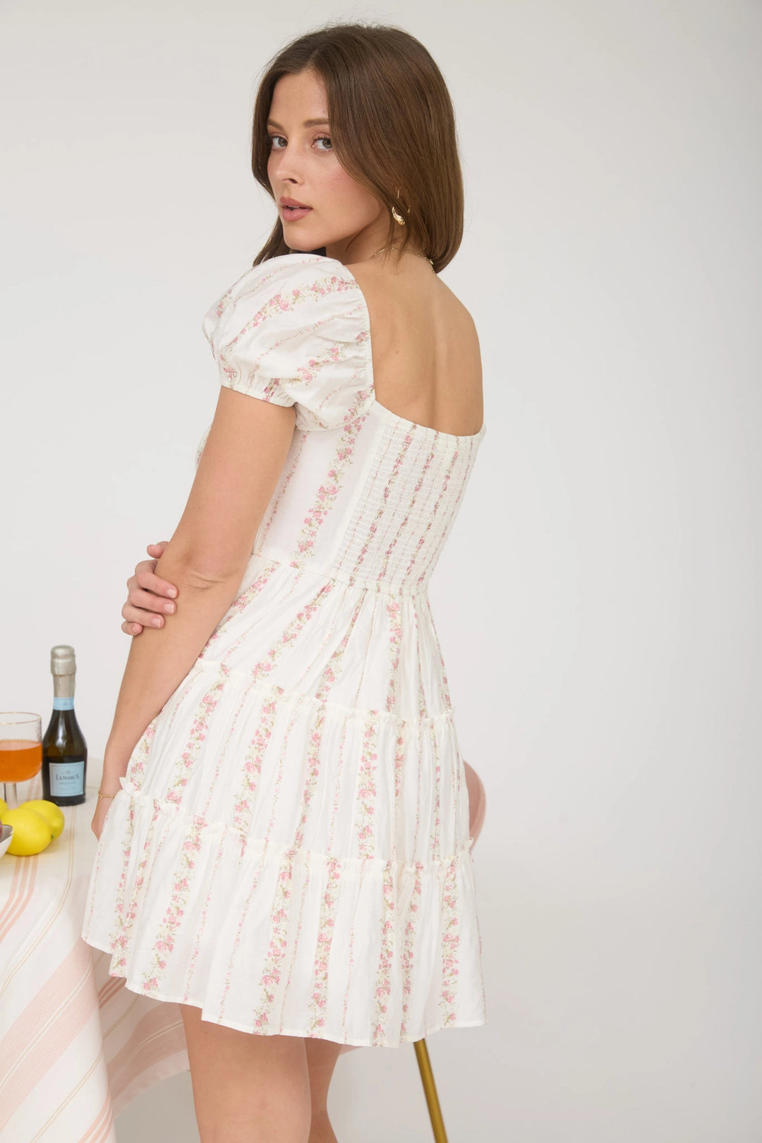 Floral Stripe Mini Dress