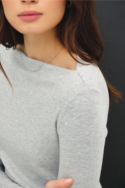 Soft Boat Neck Longsleeve Top
