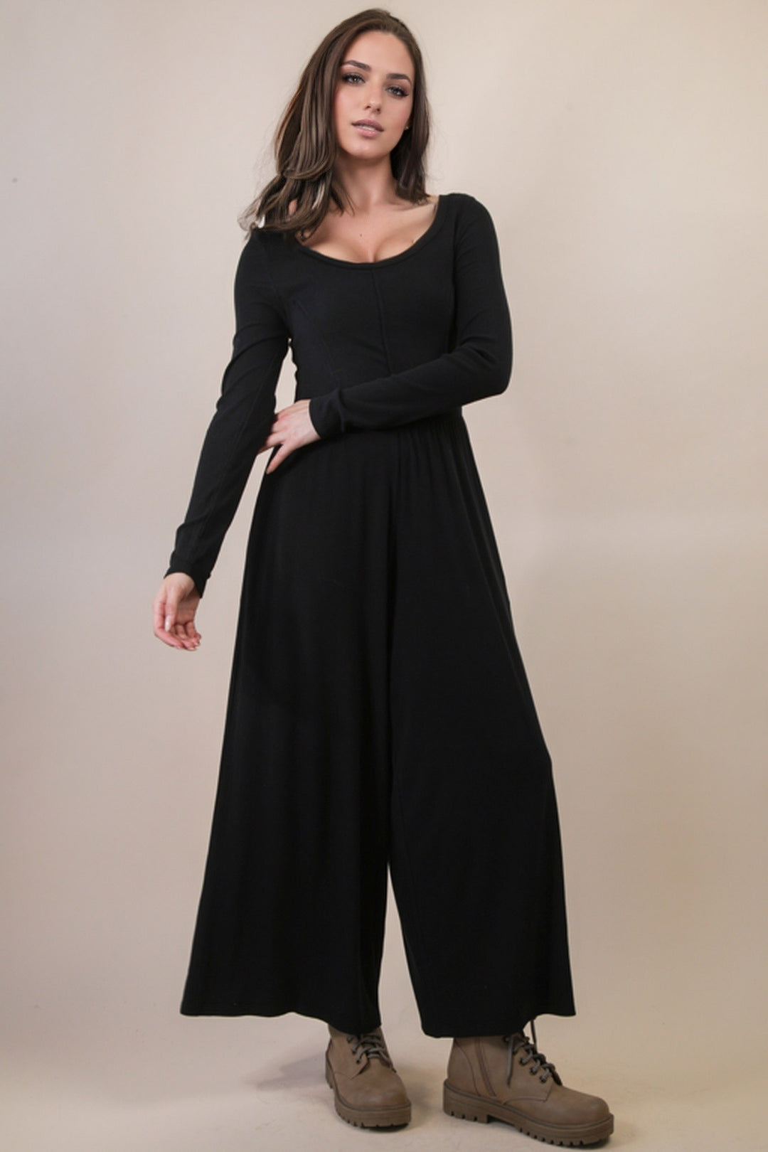 Round Neck Casual Jumpsuit