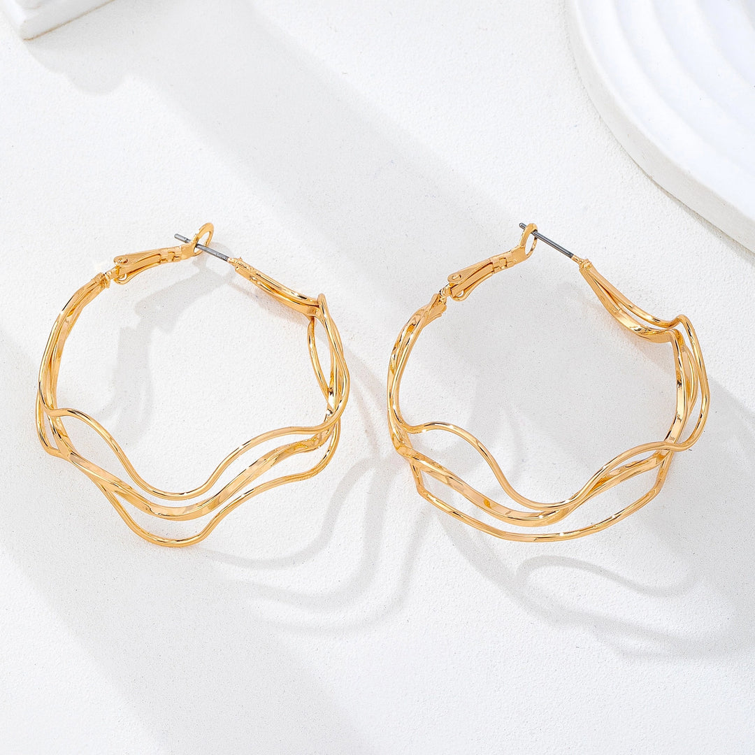 Wavy Gold Hoops