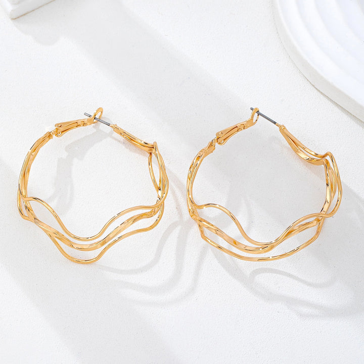Wavy Gold Hoops