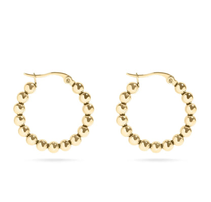 18K Circle Ball Hoop Earrings