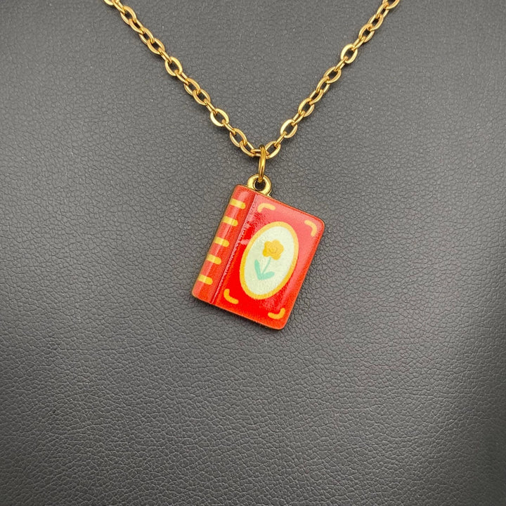 Enamel Book Necklace