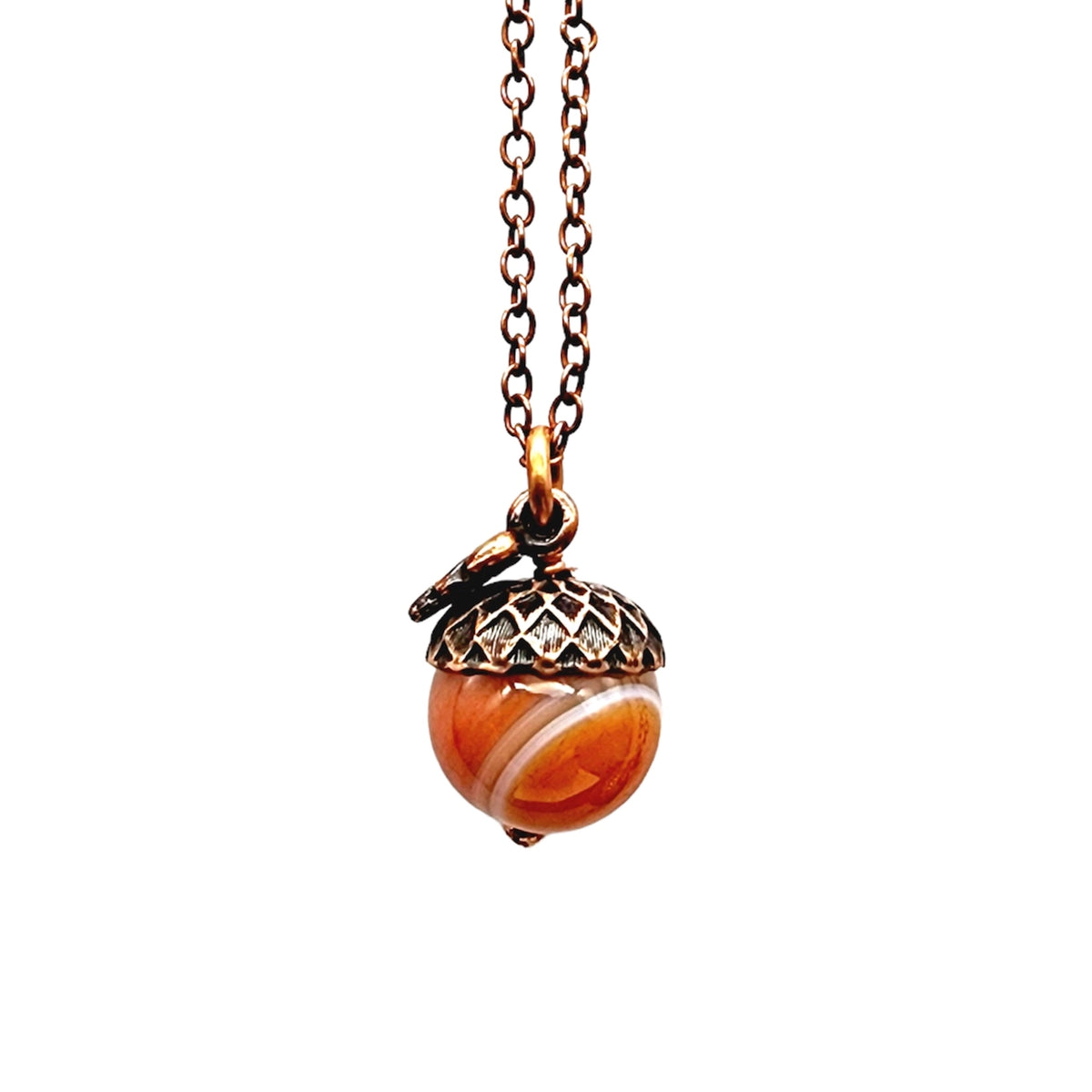 Carnelian Acorn Necklace