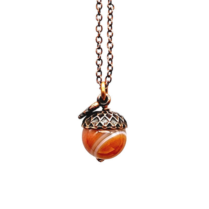 Carnelian Acorn Necklace