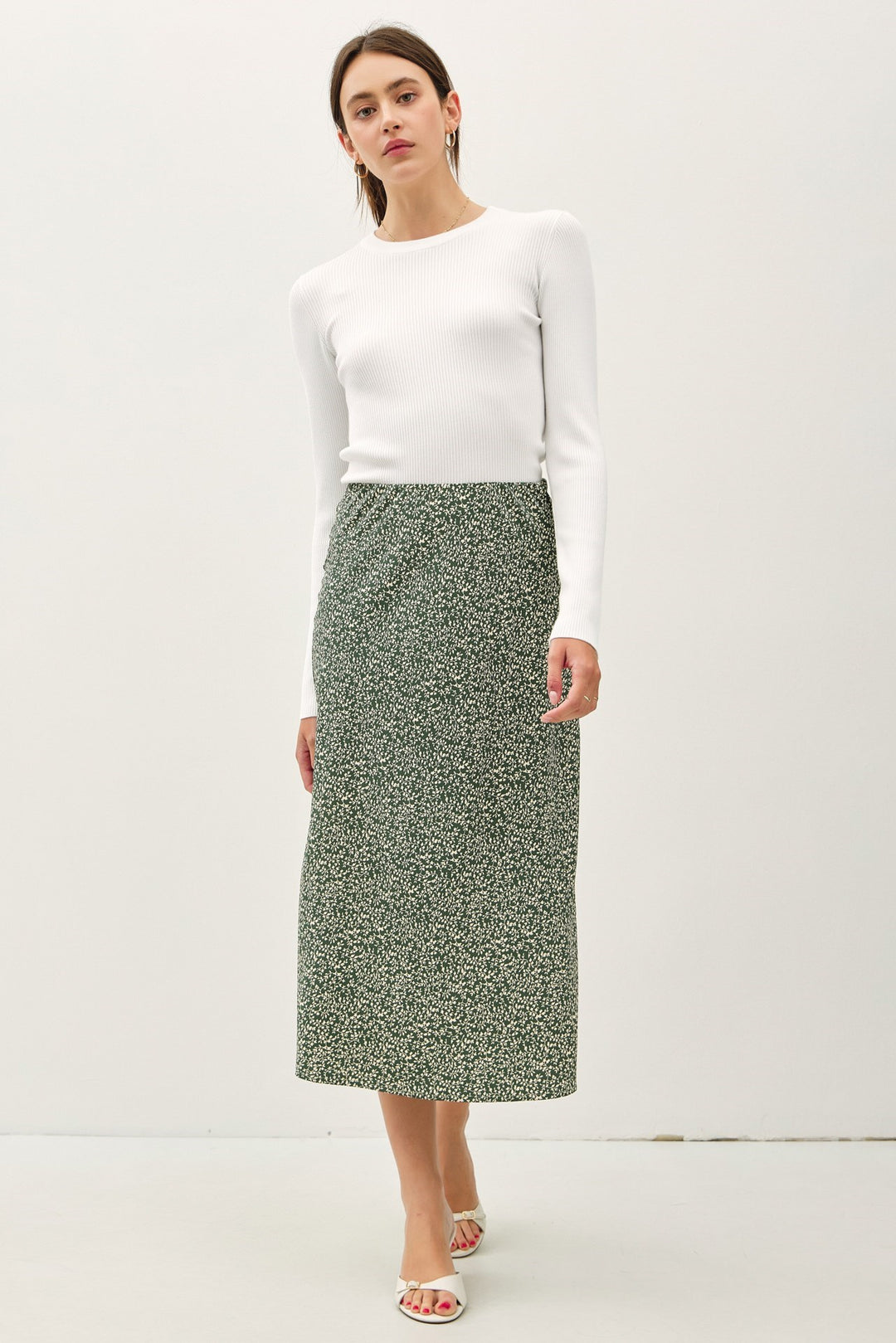 Dainty Print Fall Skirt