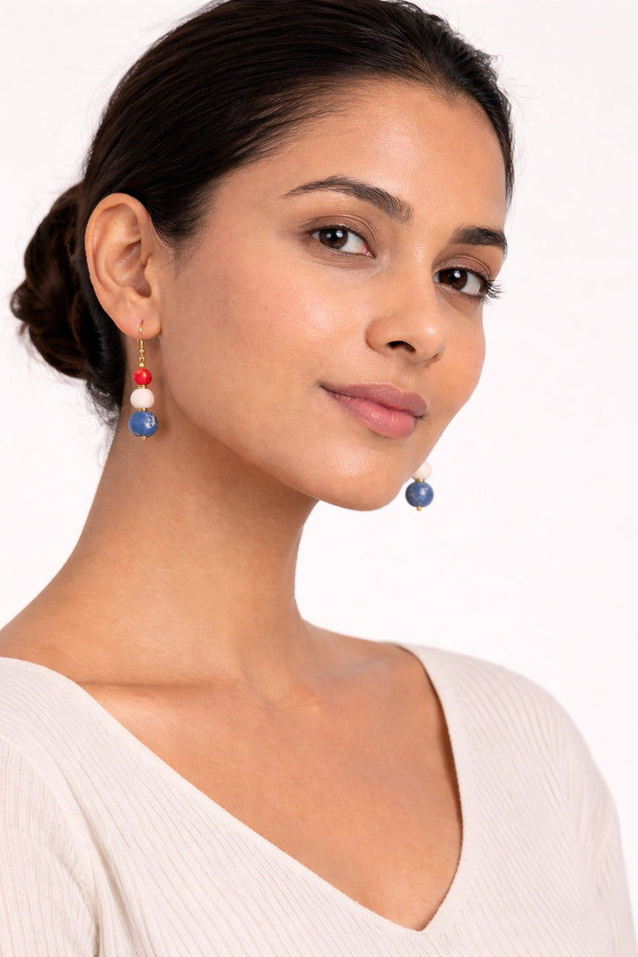 Aasha Red White & Blue Dangle
