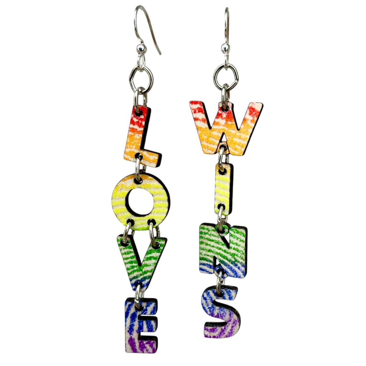 Love Wins - Lasercut Wooden Earrings