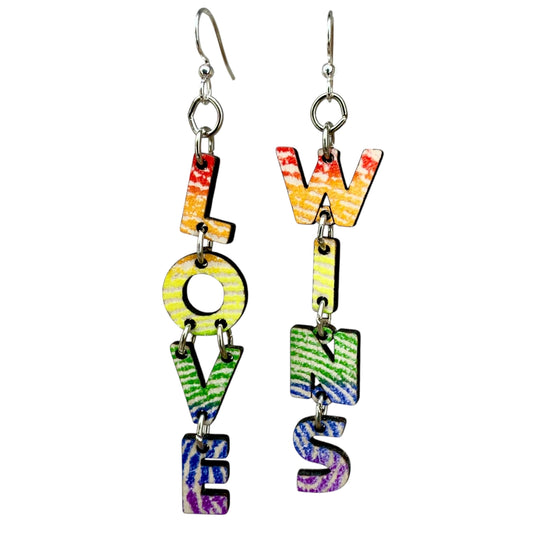 Love Wins - Lasercut Wooden Earrings