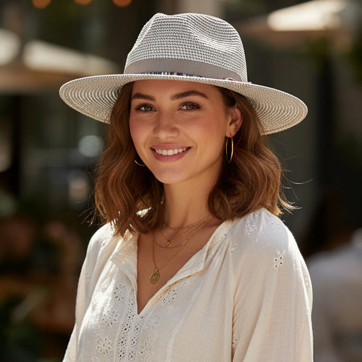 Multicolor Trim Summer Hat