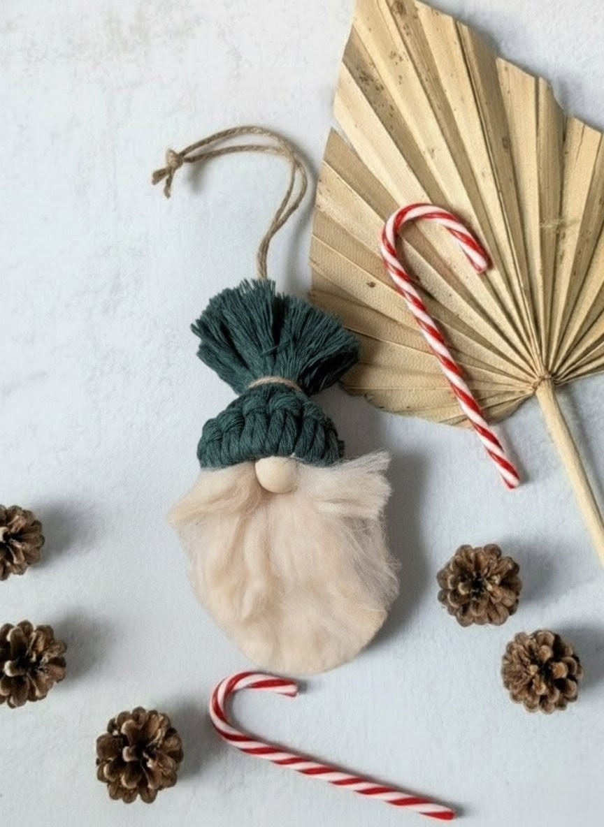 Macramé Gnome Ornaments