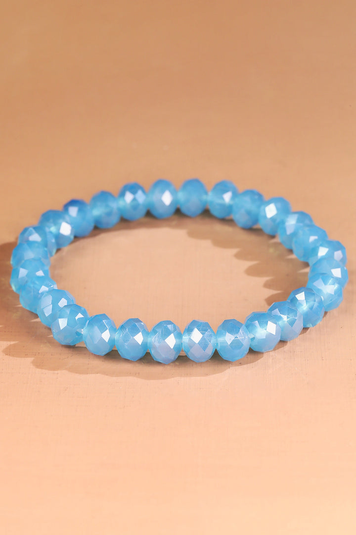 Faceted Glass Bead Stretch Bracelet