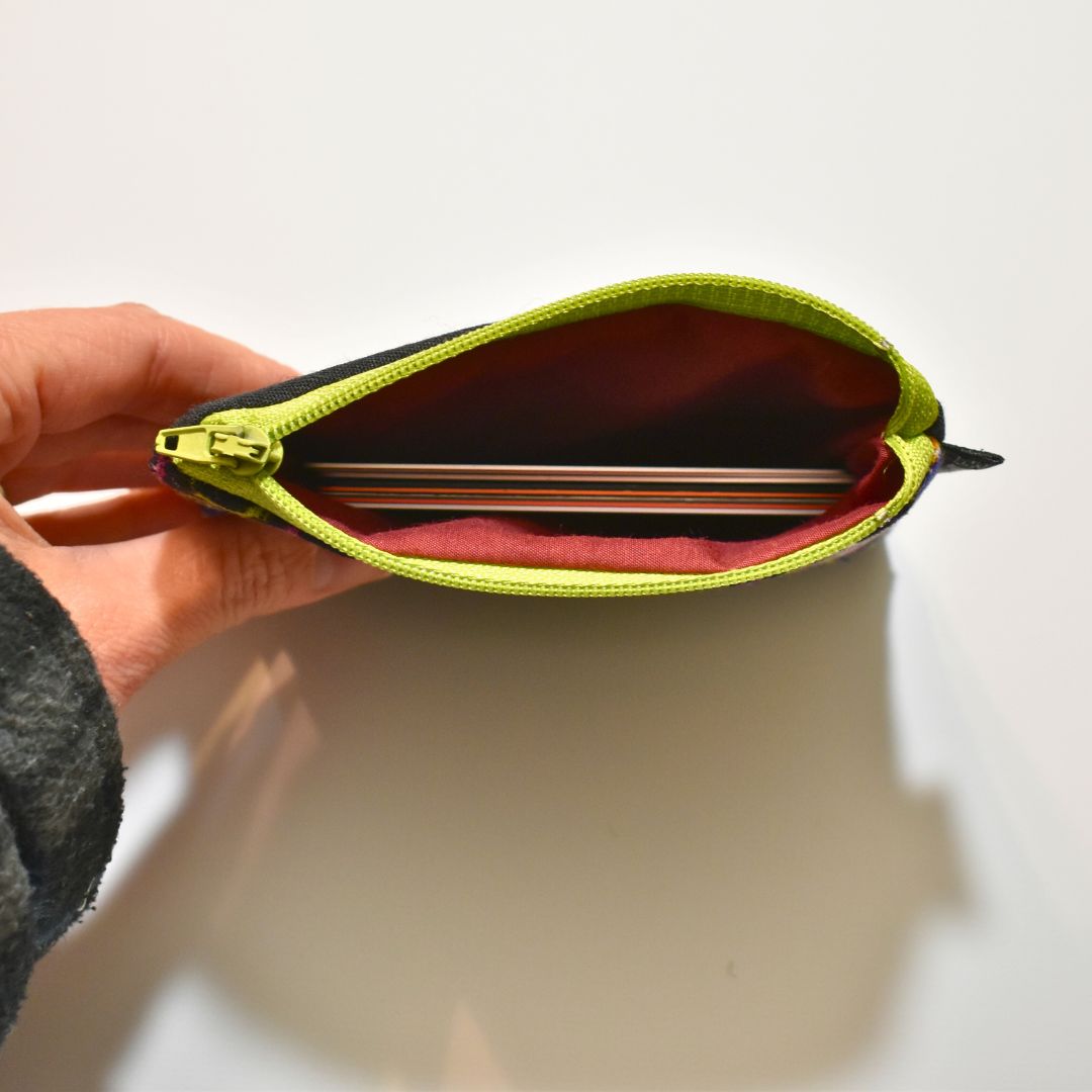 Upcycled Zipper Pouch- Mountain