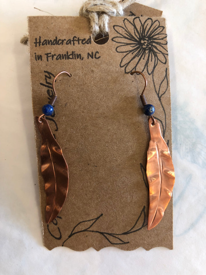 Copper Dance Jewelry - Narrow Leaf + Bead