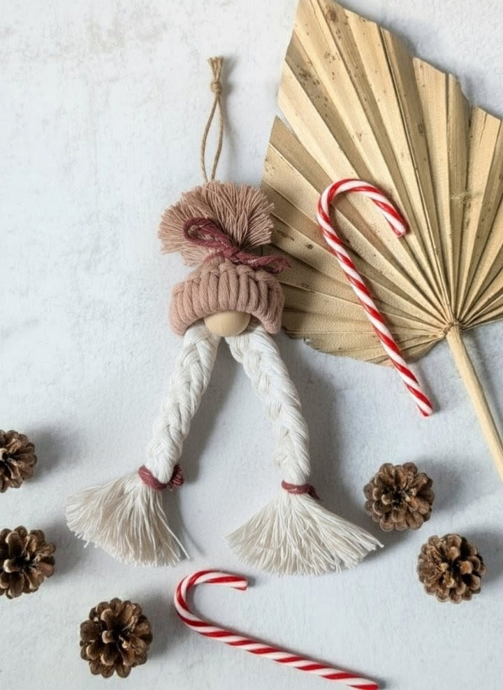 Macramé Gnome Ornaments