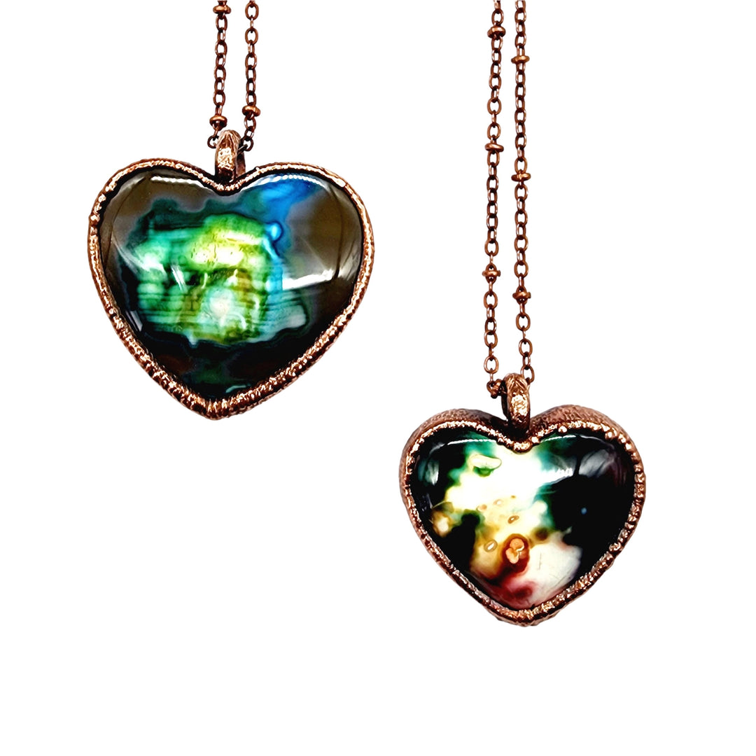 Rainbow Agate Heart Necklace