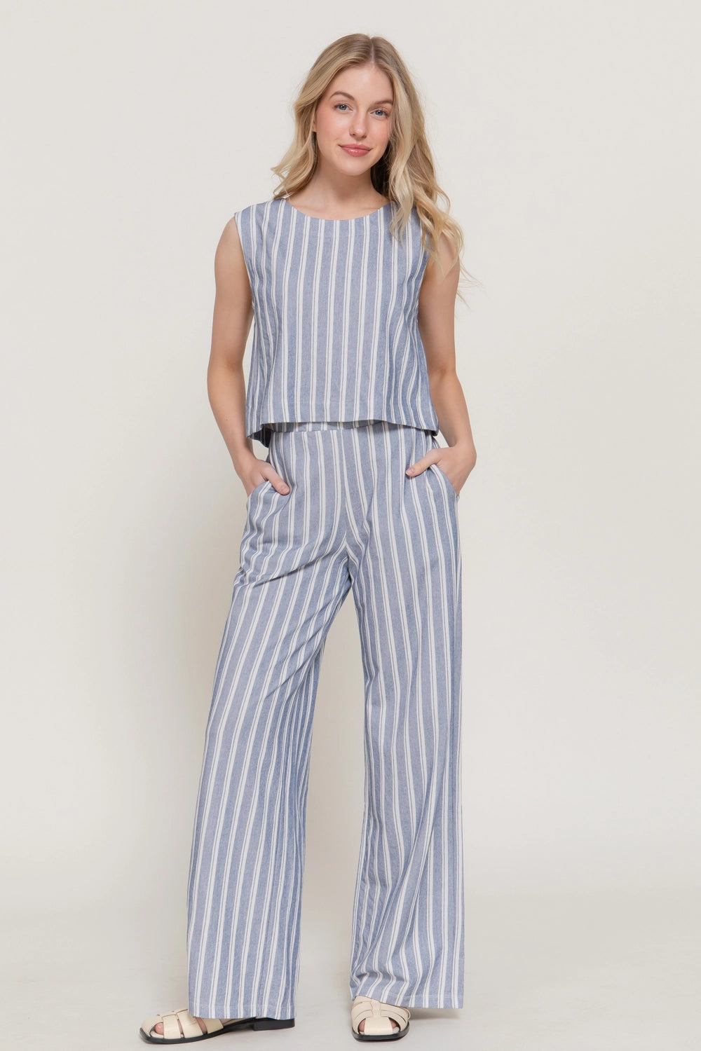 Straight Leg Striped Pants