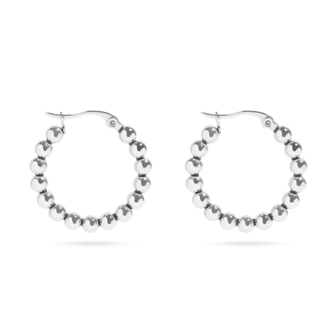 18K Circle Ball Hoop Earrings