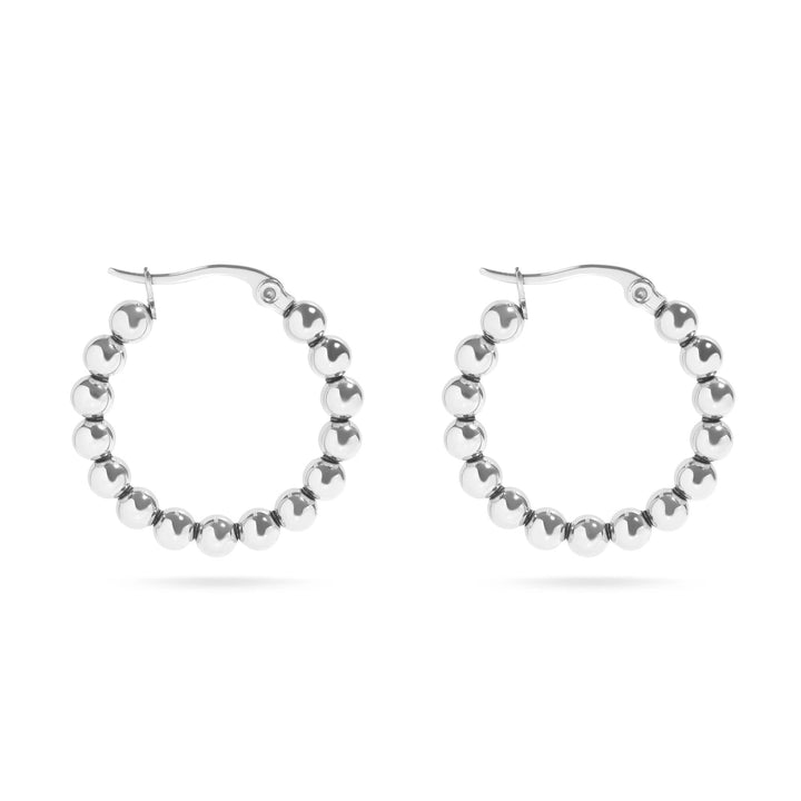 18K Circle Ball Hoop Earrings