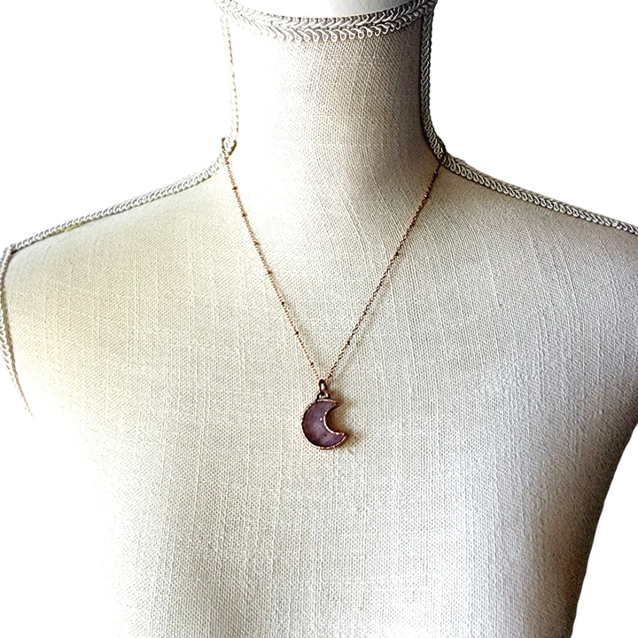 Petite Amethyst Crescent Moon Necklace