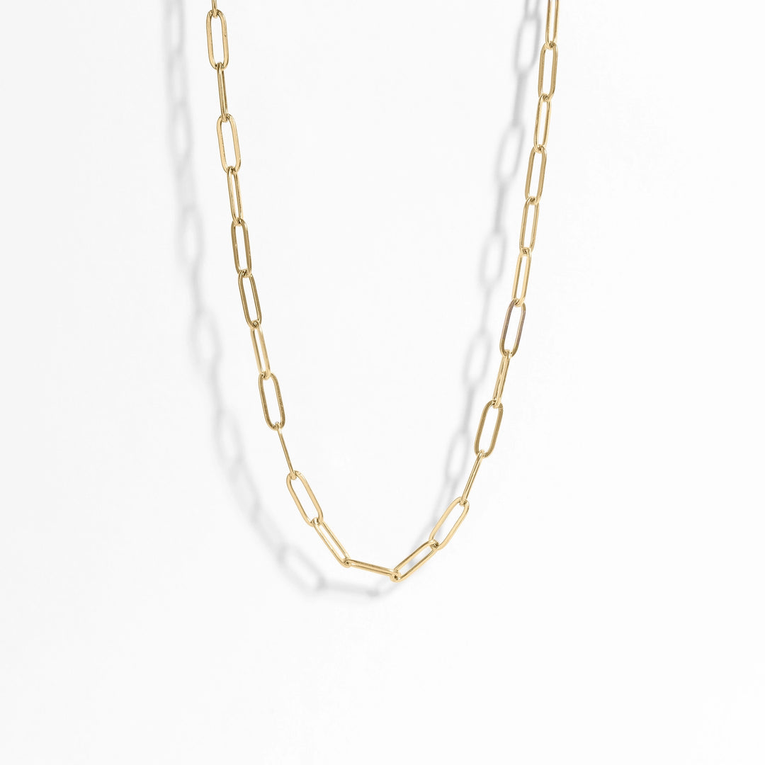 18K Gold Paperclip Chain Necklace