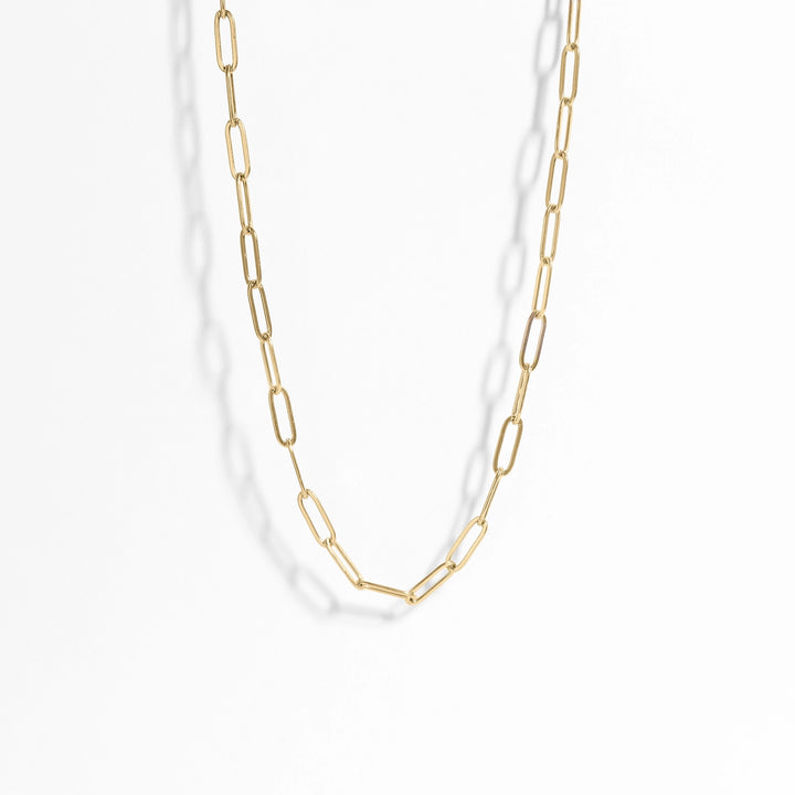 18K Gold Paperclip Chain Necklace